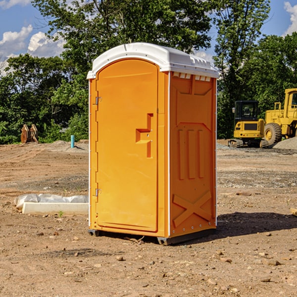 can i customize the exterior of the porta potties with my event logo or branding in Middle Amana